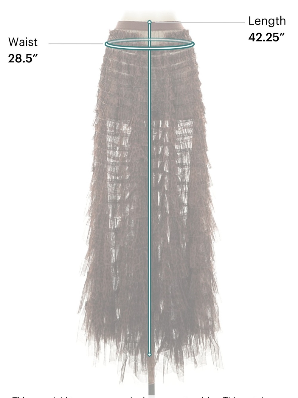 Free People Return of the Ruffle Brown Layered Maxi Tulle Slip Skirt - Picture 5 of 6